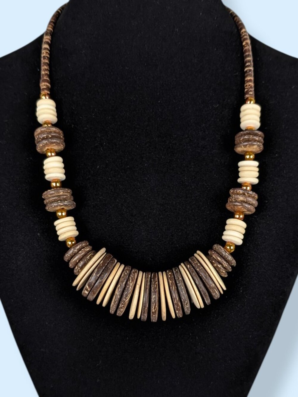 Vintage Bohemian Heishi-Style Beaded Necklace